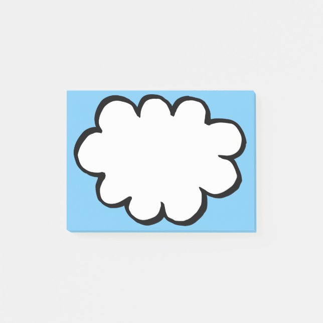 Fun Cute Thoughts Cloud Illustration  Post-it Notes (Front)
