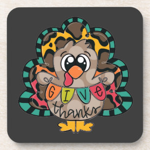 Fun cute turkey shirt coaster