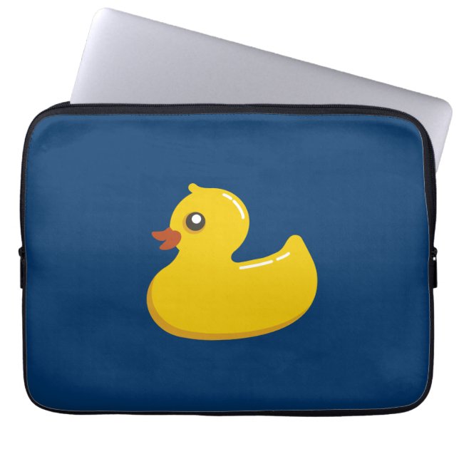 Fun Cute Yellow Rubber Ducky Laptop Sleeve (Front)