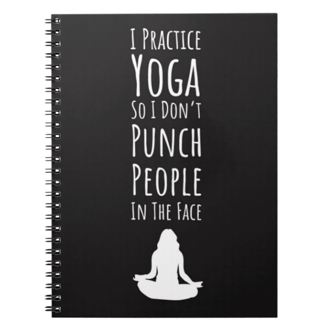 Fun Cute Yoga Gift Ideas For Her Notebook (Front)