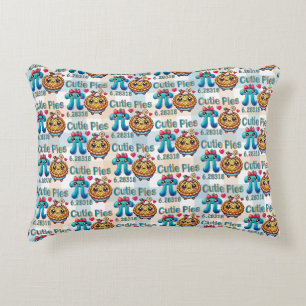 Fun “Cutie Pies” Cute Pi Symbol & Pie Pun Accent Pillow