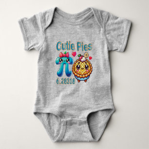 Fun “Cutie Pies” Cute Pi Symbol & Pie Pun Baby Bodysuit