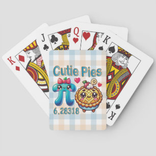 Fun “Cutie Pies” Cute Pi Symbol & Pie Pun Playing Cards