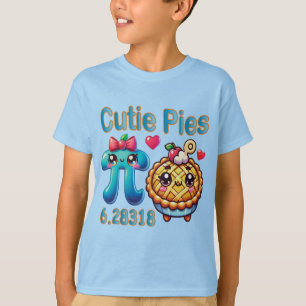 Fun “Cutie Pies” Cute Pi Symbol & Pie Pun T-Shirt