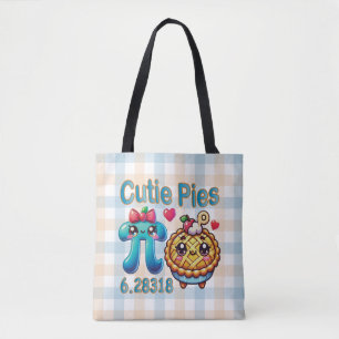 Fun “Cutie Pies” Cute Pi Symbol & Pie Pun Tote Bag