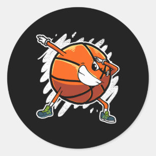 Fun Dabbing Basketball Ball Dab Sports Player  Classic Round Sticker