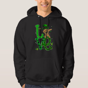 Fun Dabbing Yorkie Dog LOVE Shamrock Funny St Patr Hoodie