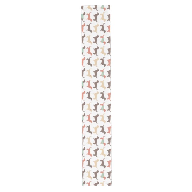 Fun Dachshund Dog Pattern Long Table Runner (Front)