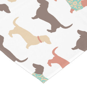 Fun Dachshund Dog Pattern Long Table Runner