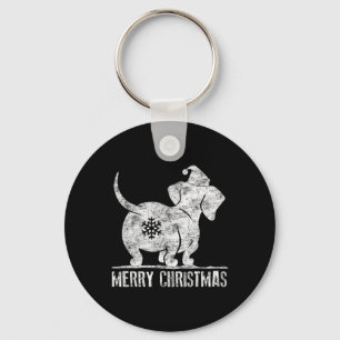 Fun Dachshund Ugly Christmas Weiner Dog Lovers Wom Keychain