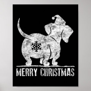 Fun Dachshund Ugly Christmas Weiner Dog Lovers Wom Poster