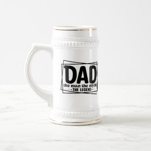 Fun Dad man myth legend word art  Beer Stein
