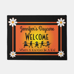 Fun Daisies & Kids Personalized Daycare Welcome Doormat