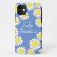 Fun Daisy Blue Yellow White Hello Sunshine