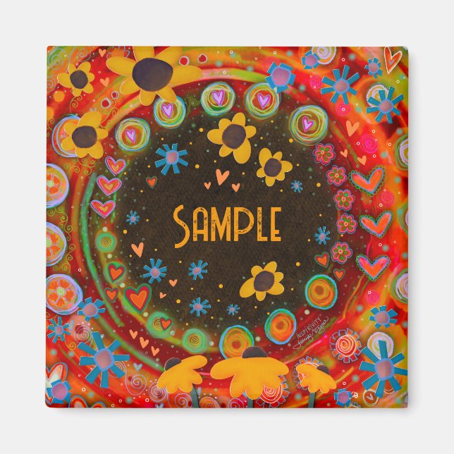 Fun Daisy Flowns Custom Inspirivity Magnet (Devant)