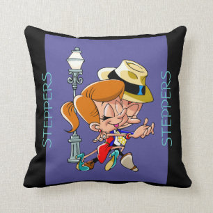 Fun DANCE cartoon couple Swing dancing Throw Pillow