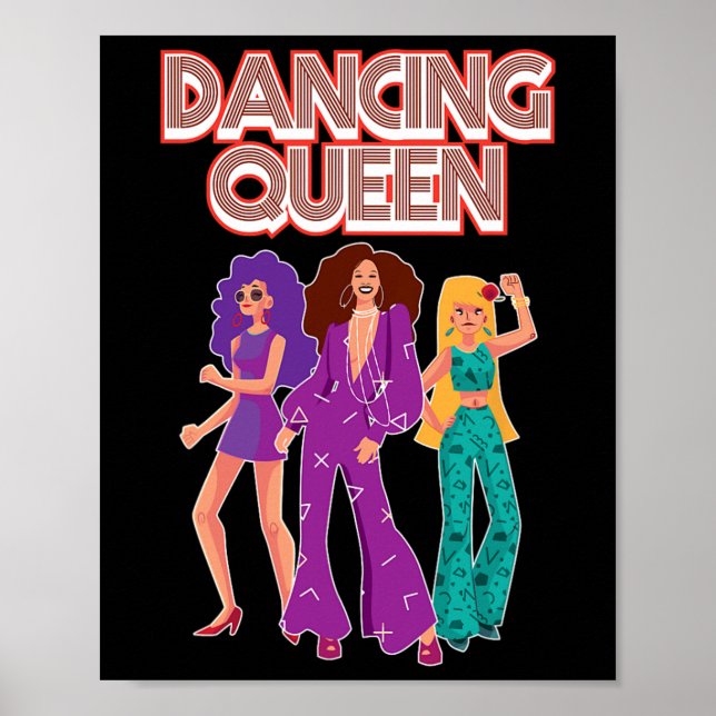 Fun Dancing Queen Disco Dance Club Party 1970s Gif Poster (Front)