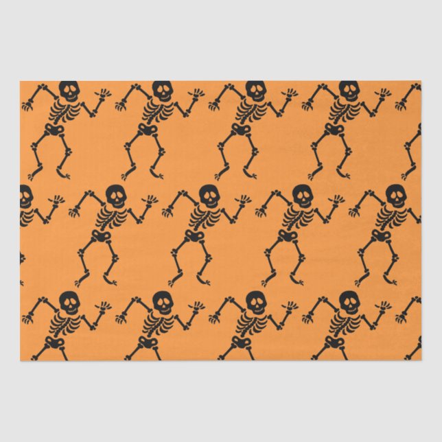 FUN DANCING SKELETON HALLOWEEN Tissue Paper (Front)