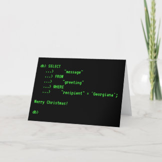 Fun Database Query "Merry Christmas!" Holiday Card