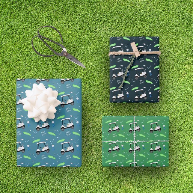 Fun Day At Golf With Beer And Hot Dog Pattern Wrapping Paper Sheet (Creator Uploaded)