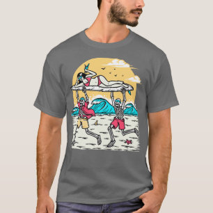 Fun Day at the Beach Skeletons ry Bikini Clad Woma T-Shirt