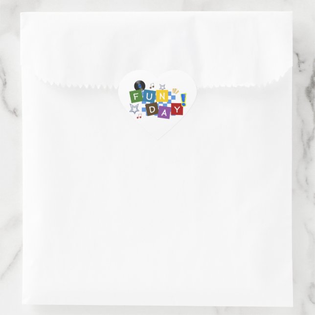 Fun day heart sticker (Bag)