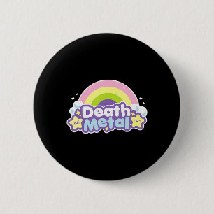 Fun Death Metal Rainbow Halloween Unicorn Rock Con 2 Inch Round Button