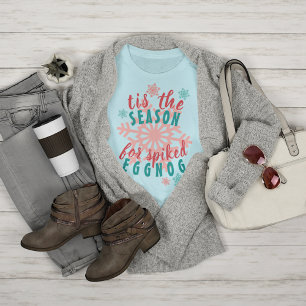 Fun December Winter Season Eggnog Quote Word Art T-Shirt