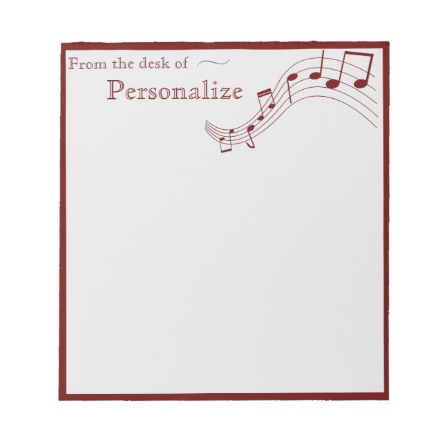 Fun Decorative Music Notes Red Border (Front)