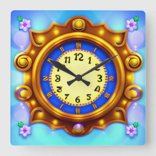 Fun decorative square wall clock