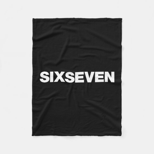 Fun Design That Says Six Seven 6 7 Meme Premium  Fleece Blanket (Front)