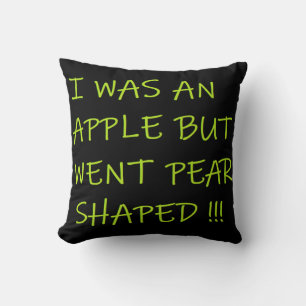 Fun design to make you laugh text on black throw pillow