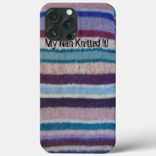 fun design vintage style colourful knitted stripes iPhone 13 pro max case