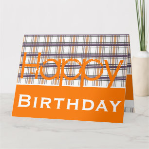 Fun Design With Orange and Plaid Card