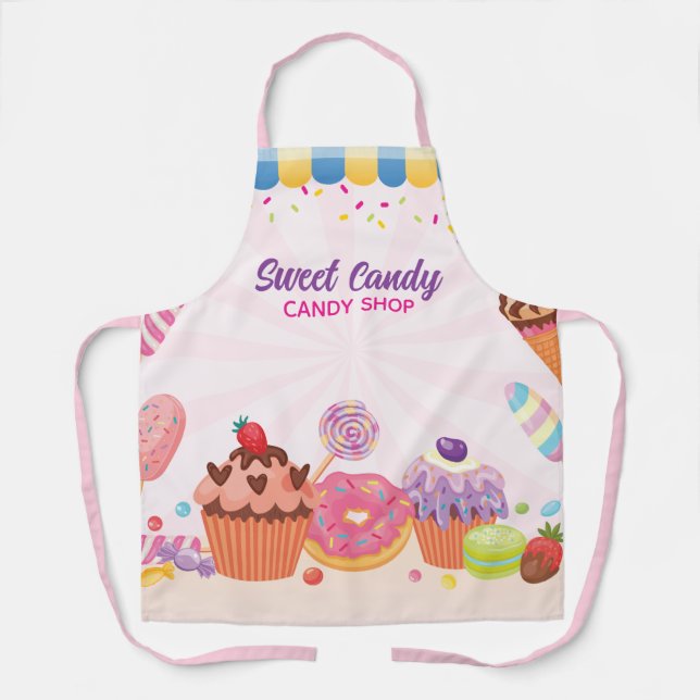 Fun Desserts and Candies Kitchen Apron (Front)
