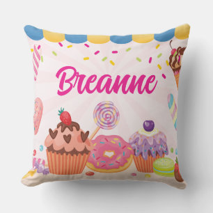 Fun Desserts and Candies Throw Pillow