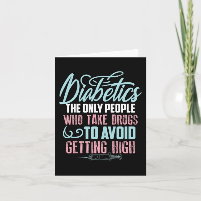 Fun Diabetes Awareness Gift  Cute Diabetic Boy Gir Card (Front)