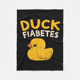 Fun Diabetes Awareness I Duck Fiabetes I Cool Rubb Fleece Blanket