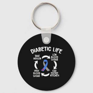 Fun Diabetic Life Cycle Diabetes Awareness Gift Keychain