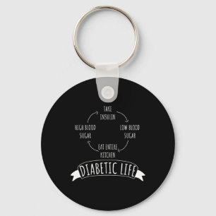 Fun Diabetic Life Cycle Diabetes Awareness Survivo Keychain
