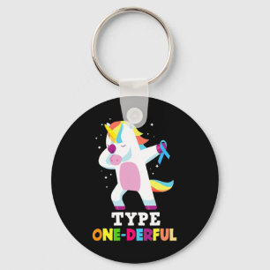 Fun Diabetic Type 1 Diabetes T1d Type One-derful U Keychain