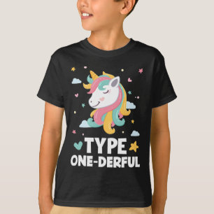 Fun Diabetic Type 1 Diabetes Type One-derful Unico T-Shirt