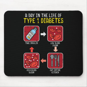 Fun Diabetic Type 1 Life Cycle - Fun Diabetes Awar Mouse Pad
