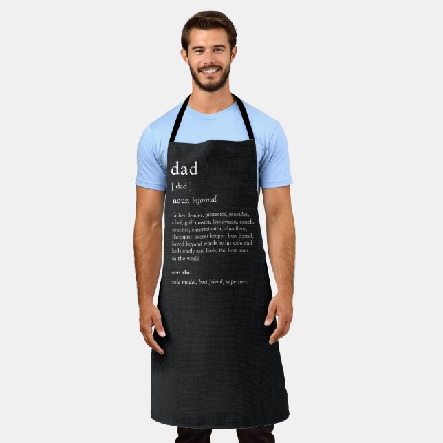 Fun Dictionary Editable Colour Personalized Apron (Worn)