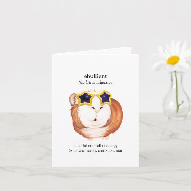 Fun Dictionary Guinea Pig Greetings Card (Small Plant)