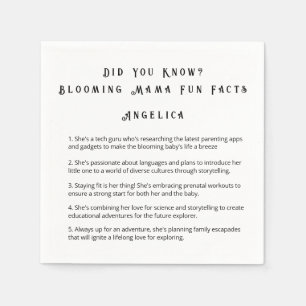 FUN DID YOU KNOW MOMMY FACTS BABY SHOWER  NAPKIN