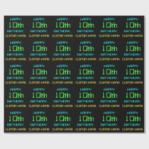 Fun Digital Computing Themed 10th Birthday Wrapping Paper