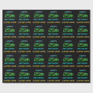 Fun Digital Computing Themed 25th Birthday Wrapping Paper