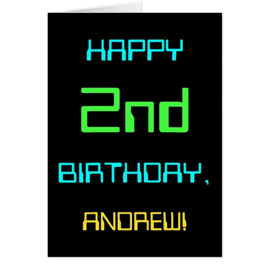 Fun Digital Computing Themed 2nd Birthday Card
