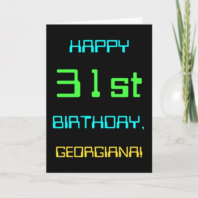 Fun Digital Computing Themed 31st Birthday Card (Front)